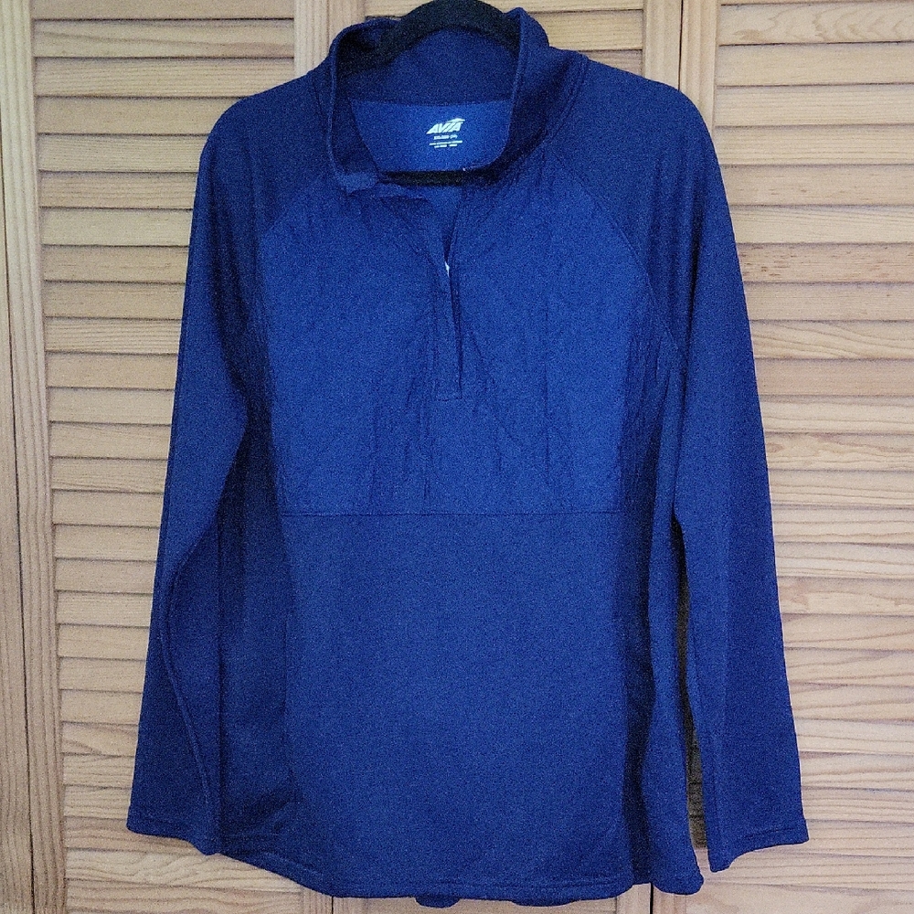 Avia Quilted Navy Blue Half Zip Kangaroo Pocket Pullover Sweatshirt Size XXL/2XG